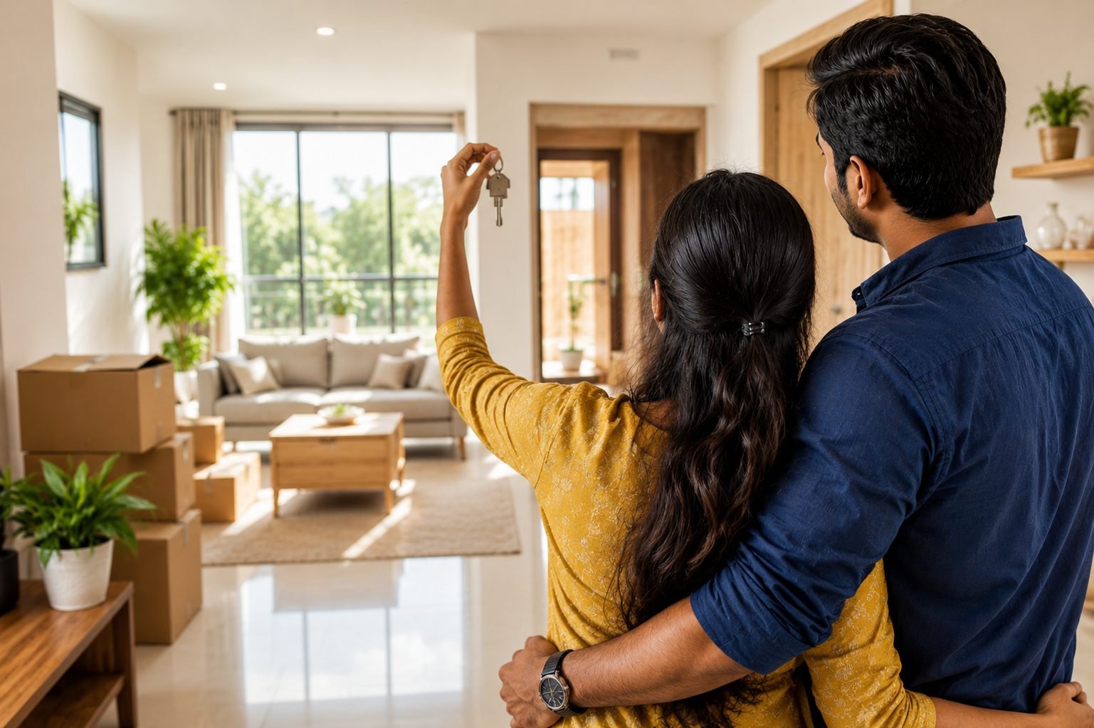 Couple holding keys to their new home financed through GTI Loans